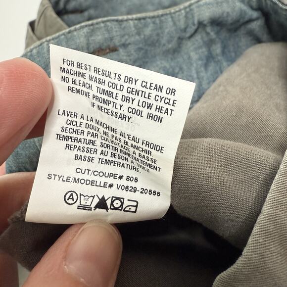 Vince Womens Wrap Front Pants Cropped Gray/Olive Cotton Blend Adjustable Sz 0 - Picture 8 of 14